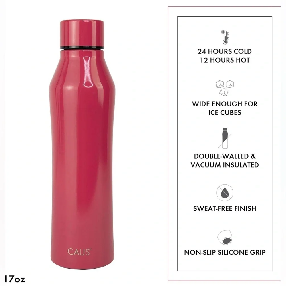 Coral Stainless Steel Water Bottle - Picture 3 of 14